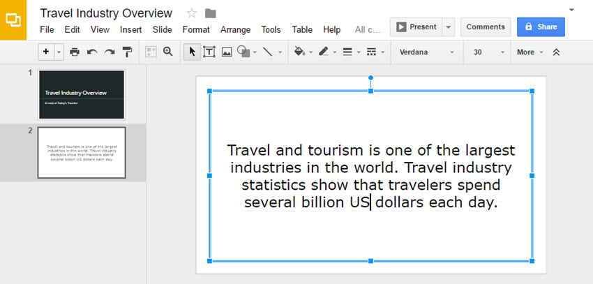 How to Add Text & Bullet Points in Google Slides Presentations
